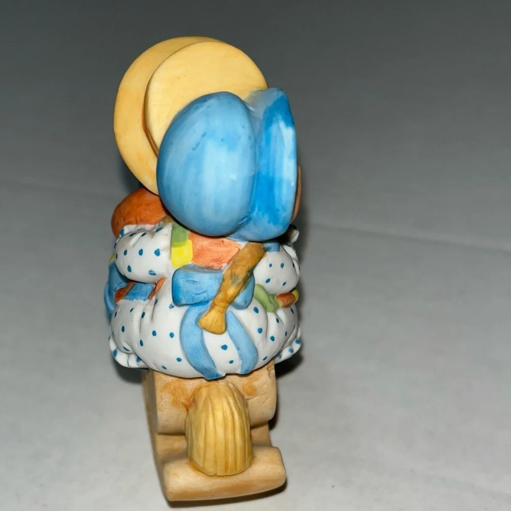 Vintage Holly Hobbie 1981 Figurine Riding a Horse With Brother‎ Robby